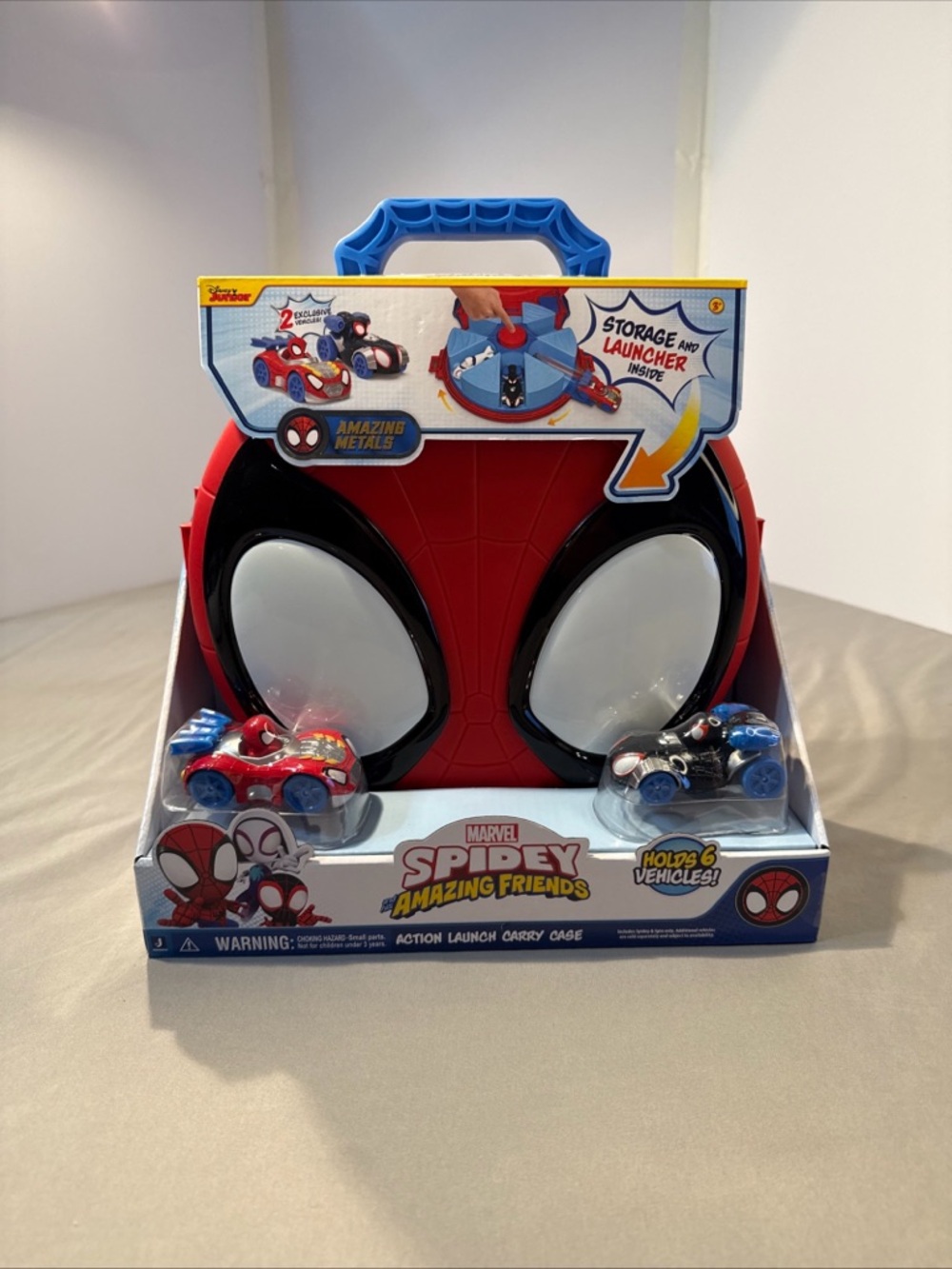 New-Marvel Spidey Amazing Friends Red and Blue Carry Case Playset